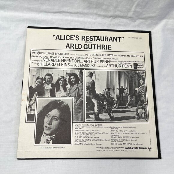 Alices Restaurant Original Motion Picture Score Vinyl LP By Arlo Guthrie United - Picture 3 of 5
